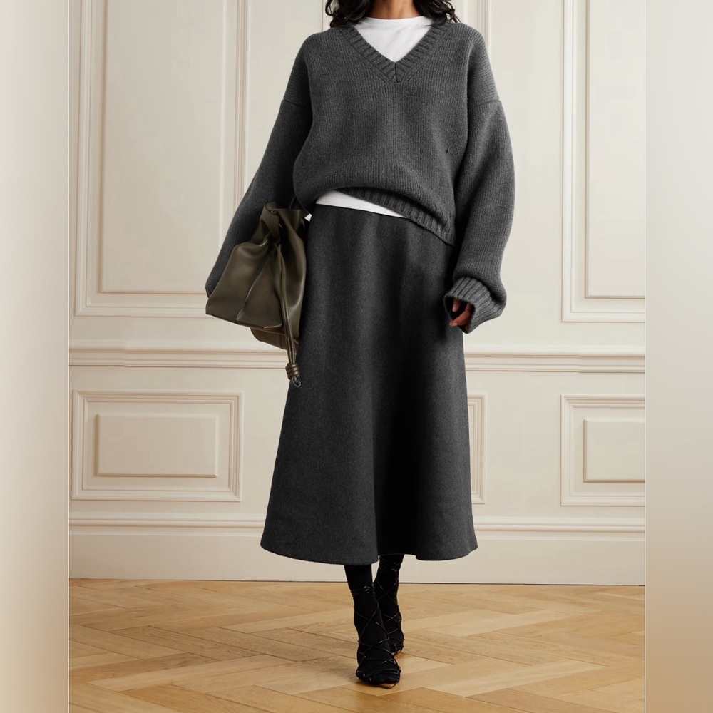 Róhe (Rohe) A-Line Wool Skirt